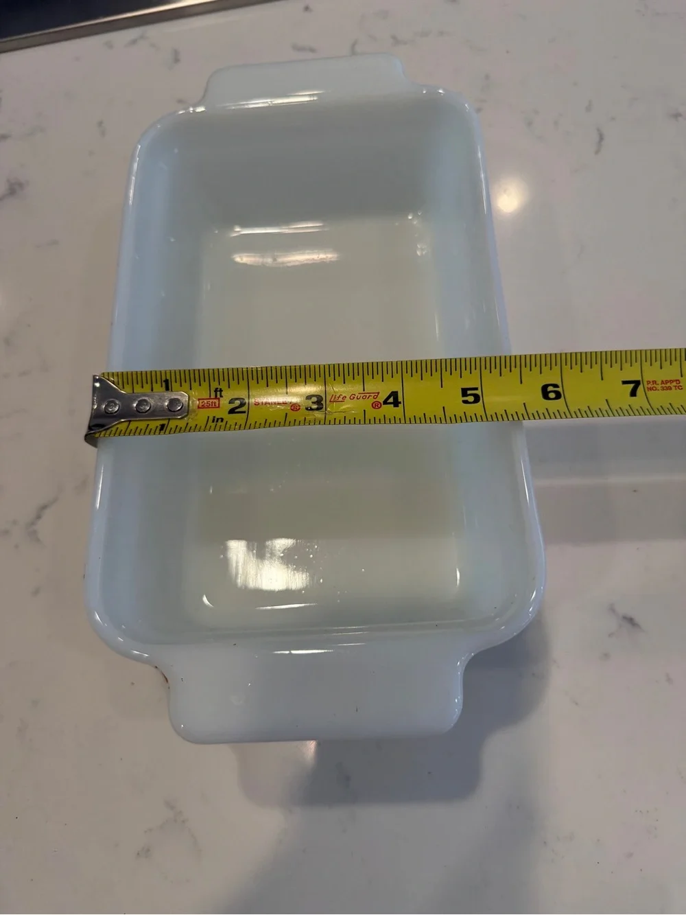 Vintage Fire-King 1409 White Milk Glass Loaf Pan 1 Qt Anchor Hocking Oven Ware U